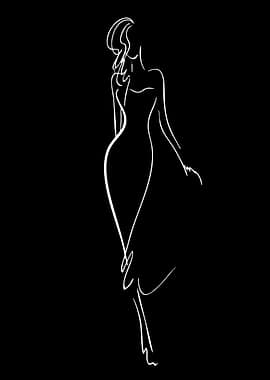Minimalist Line Art Fashion Illustration