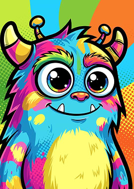 Colorful Cute Monster Portrait