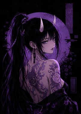 Anime Demon Girl Illustration