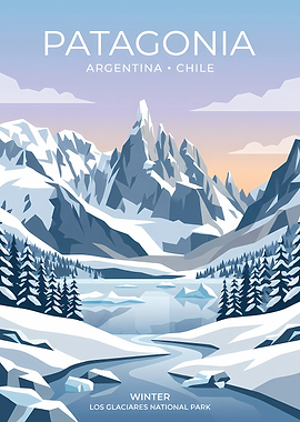 Patagonia Winter Travel Poster