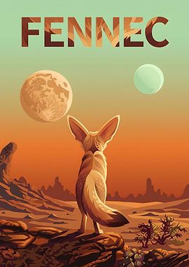 Fennec Fox Desert Planet Poster
