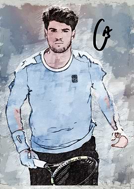 Carlos Alcaraz Tennis Player Portrait