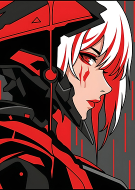 Cybernetic Anime Warrior Portrait