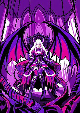 Demon Queen Sitting on Throne