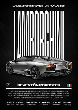 Lamborghini Reventón Roadster Poster