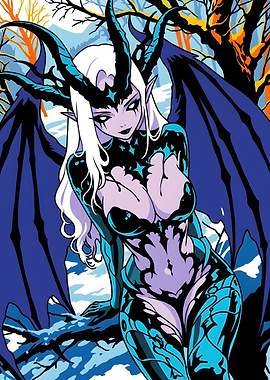 Demon Queen in Winter Forest