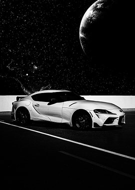 Toyota Supra Under Cosmic Skies