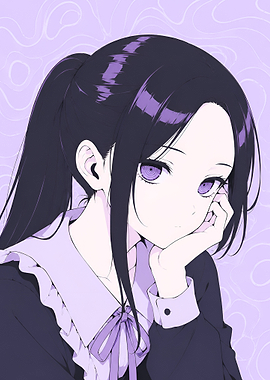 Anime Girl with Purple Spiral Eyes