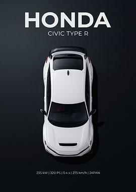 Honda Civic Type R Top View
