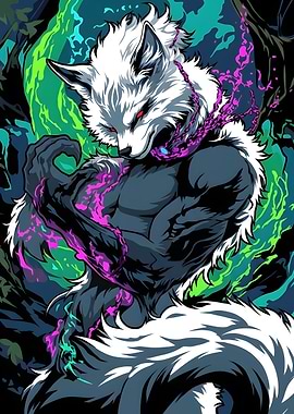 Anthropomorphic Wolf Warrior Digital Art