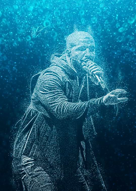 Hip Hop Artist Underwater Bubble Art