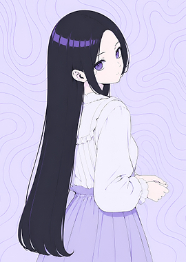 Anime Girl with Long Black Hair