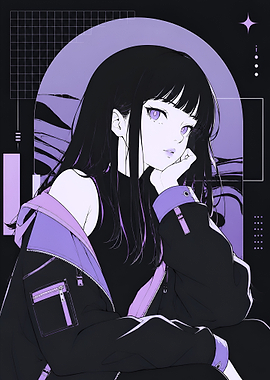 Anime Girl in Purple Streetwear