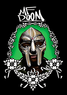 MF DOOM Masked Portrait Illustration