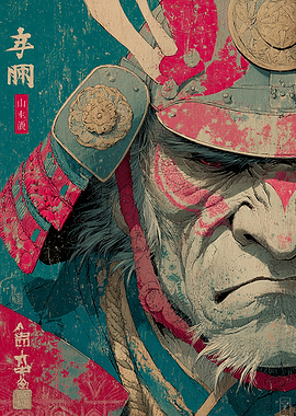 Gritty Samurai Warrior Portrait