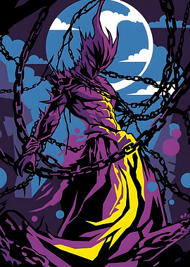 Purple Shadow Warrior Bound in Chains