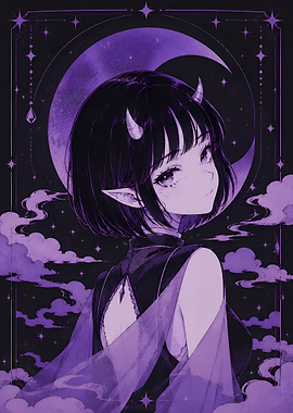 Anime Demon Girl Illustration