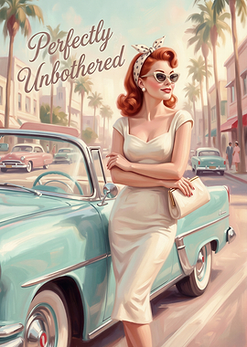 Perfectly Unbothered Retro Pin-up Poster