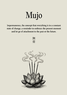 Mujo Impermanence Zen Poster