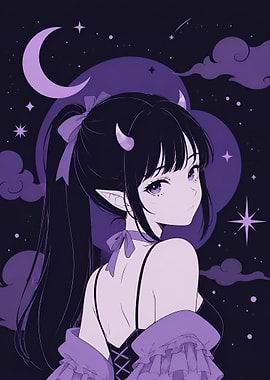 Anime Demon Girl Illustration