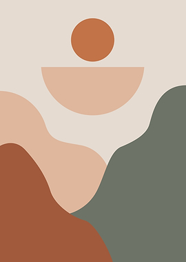 Minimalist Abstract Geometric Landscape Art
