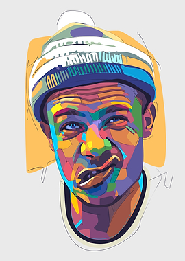 Colorful Pop Art Portrait of flea