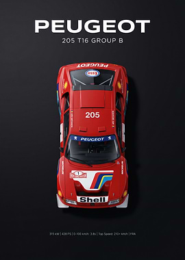 Peugeot 205 T16 Group B Poster
