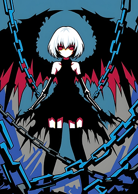 Anime Girl with Chains and Wings