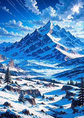 Winter Snowy Mountain Nature Landscape