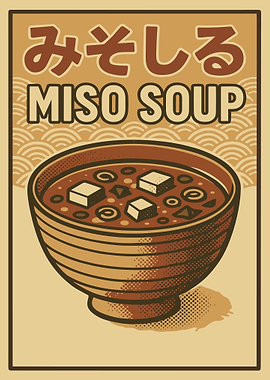 Vintage Style Miso Soup Poster