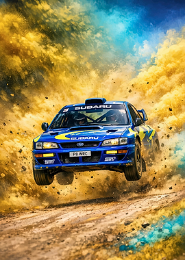 Subaru Impreza WRC Rally Car Jump