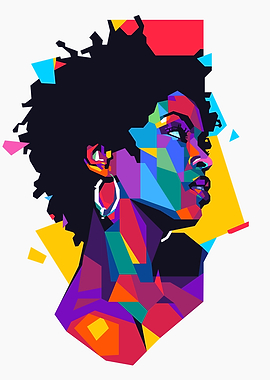 Colorful Geometric Pop Art Portrait