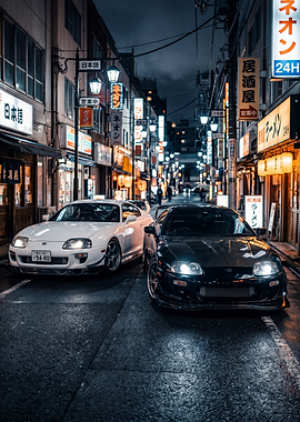 Toyota Supra Duo in Tokyo Night