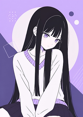 Anime Girl with Long Black Hair