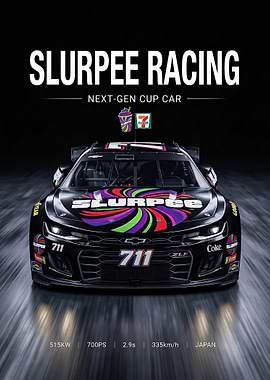 sleek Camaro ZL1 Slurpee Racing Next-Gen Cup Car poster