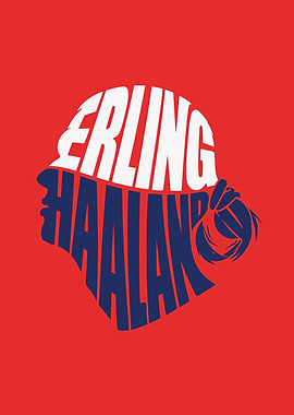 Erling Haaland Typography Portrait