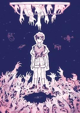 Omori Character Surrounded by Hands