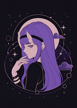 Anime Girl with Horns