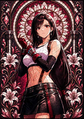Tifa Lockhart Stained Glass Portrait