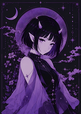 Anime Demon Girl Illustration