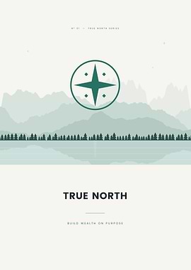 True North - Minimalist Money Compass Wall Art