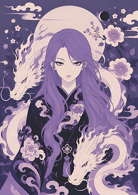 Anime Girl with Dragon