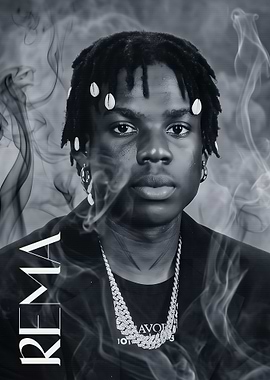 Rema Portrait with Smoke Effects