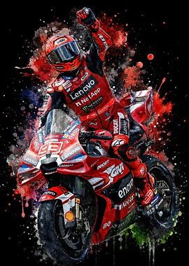 Marc Marquez Watercolor Art