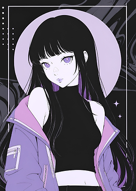 Anime Girl with Purple Aesthetic