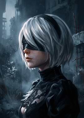 2B from NieR: Automata Portrait