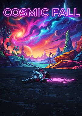 Cosmic Fall Astronaut Poster