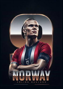 Erling Haaland Norway Football Poster
