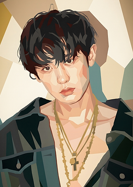 Low Poly Portrait of Chanyeol