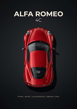 Alfa Romeo 4C Minimalist Poster